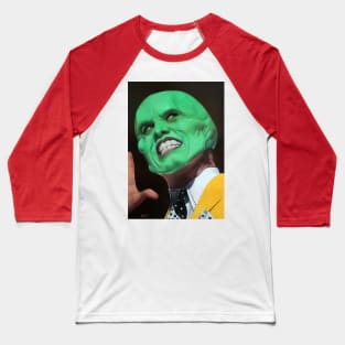 Portrait of Jim Carrey | The Mask | Jim Carrey Mask | Jim Carrey Art | Green | Painting By Tyler Tilley Baseball T-Shirt